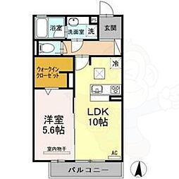 レクシオン横井 1LDKの間取図画像
