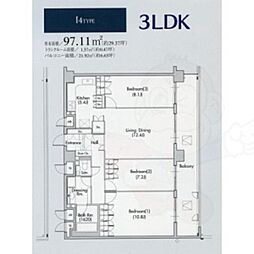 グラン・アベニュー名駅 3LDKの間取図画像