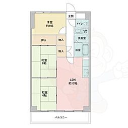 レジディア日比野 3LDKの間取図画像