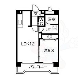 プロムナード彩 1LDKの間取図画像