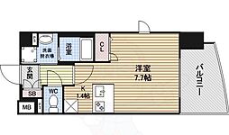 プレサンス金山グリーンパークス ワンルームの間取図画像