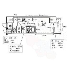 大須レジデンス 1Kの間取図画像
