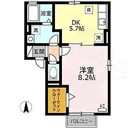 ルミエール 1DKの間取図画像