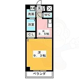 ラトリシエール 1DKの間取図画像