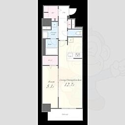 フォレスト コナメ名駅 1LDKの間取図画像