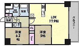 トレヴィ高岳 1Kの間取図画像