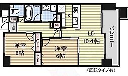 ヴィラエーデル大須 2LDKの間取図画像