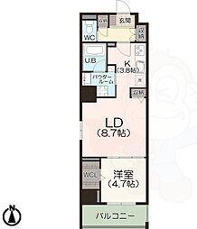 仮)名西一丁目マンション 1LDKの間取図画像