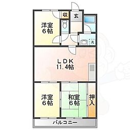 サンサーラキトウ・3 3LDKの間取図画像