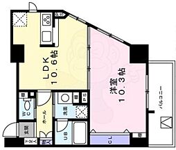 グラマシー城見通 1LDKの間取図画像