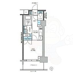 TENAS池下 1Kの間取図画像