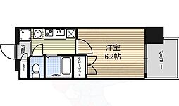 パルティール城西 1Kの間取図画像
