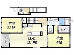 サンヒルズ小本 2LDKの間取図画像