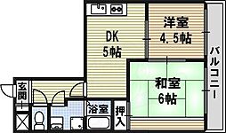 レジデンス泉 2DKの間取図画像