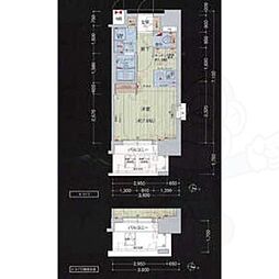 プレサンス名古屋STATIONビーフレックス 1Kの間取図画像