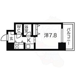 AXIS桜通内山 1Kの間取図画像