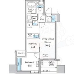 名古屋市千種区今池1丁目マンション 2LDKの間取図画像