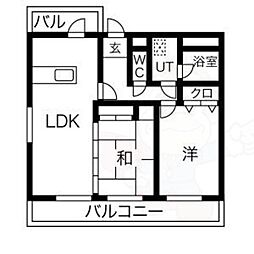 グランディール・163 2LDKの間取図画像