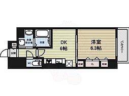 エスカルコート 1DKの間取図画像