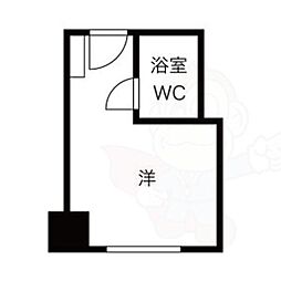 ライオンズ名古屋ビル ワンルームの間取図画像