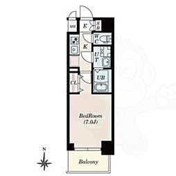 S-RESIDENCE名駅North2 1Kの間取図画像