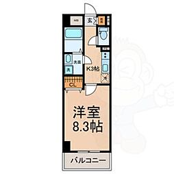 マ・メゾンコンフォール2 1Kの間取図画像