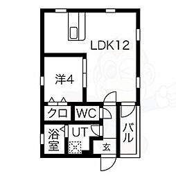 コンフォール新守山 1LDKの間取図画像