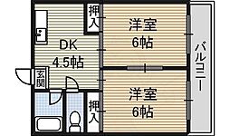 大信ビル 2DKの間取図画像