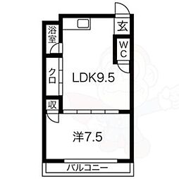 コーポ寿 1LDKの間取図画像