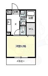 エミネンス 1Kの間取図画像