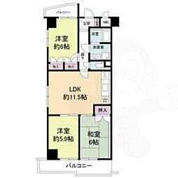 レジデンス代官町スクエア 3LDKの間取図画像