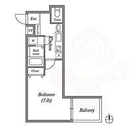 レジデンス名古屋千代田 1Kの間取図画像