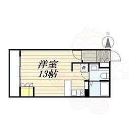 アルドゥ6 ワンルームの間取図画像