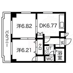 コンフォート味鋺 2DKの間取図画像