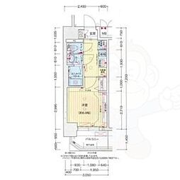 プレリス浅間町フォルテラ 1Kの間取図画像