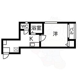 コンフォート吹上 1Kの間取図画像
