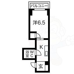 第二戸嶋屋ビル 1Kの間取図画像