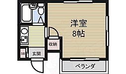 コンフォール池下 ワンルームの間取図画像