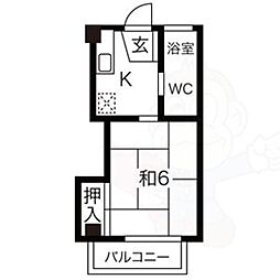 神田マンション 1Kの間取図画像