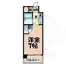 ダイアパレス新出来 1Kの間取図画像