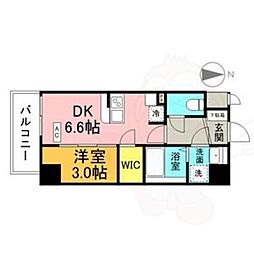 アーチレジデンス名駅北 1LDKの間取図画像