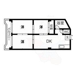 第二協和コーポ 3DKの間取図画像