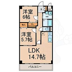 サンハイム美濃 2LDKの間取図画像