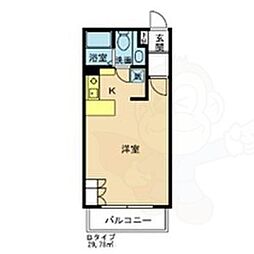 アルドゥ6 ワンルームの間取図画像