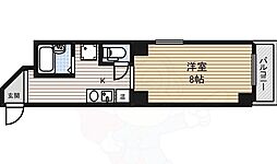 ハウス10.8筒井 1Kの間取図画像