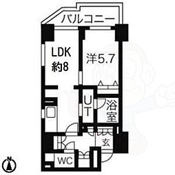 CASSIA車道 1LDKの間取図画像