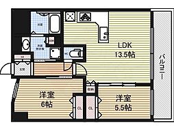 プレサンスロジェ丸の内テラス 2LDKの間取図画像