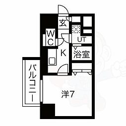 エスリード大須デュオ 1Kの間取図画像