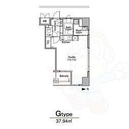 グランアベニュー栄 ワンルームの間取図画像