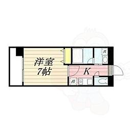 スカイフラット名古屋 1Kの間取図画像